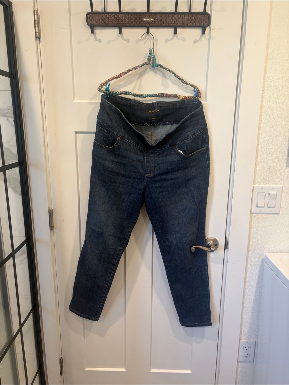 Lee Dark Blue Maternity Cropped Jeans